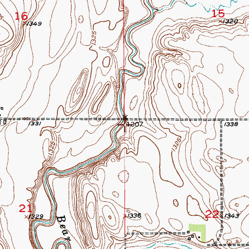 Topographic Map of Township of Divide, ND