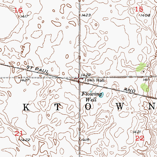 Topographic Map of Township of Yorktown, ND