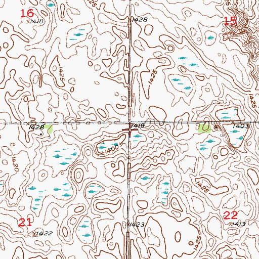 Topographic Map of Township of Wright, ND