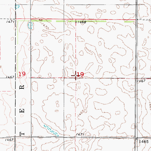 Topographic Map of Township of Valley (historical), ND