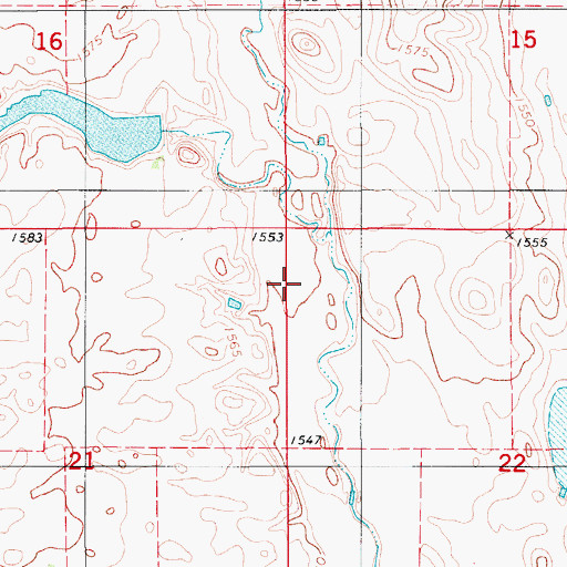 Topographic Map of Township of Potsdam, ND