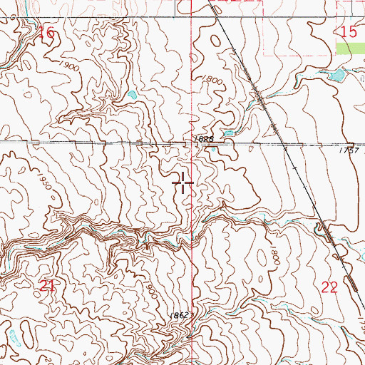 Topographic Map of Township of Young, ND