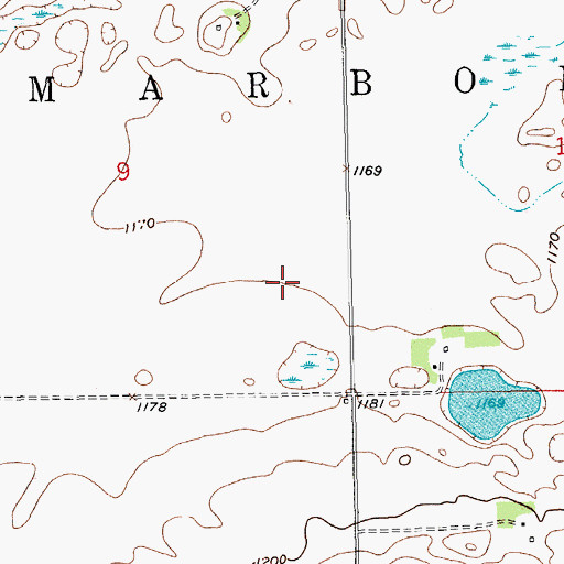 Topographic Map of Township of Marboe, ND