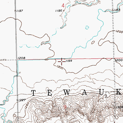 Topographic Map of Township of Tewaukon, ND