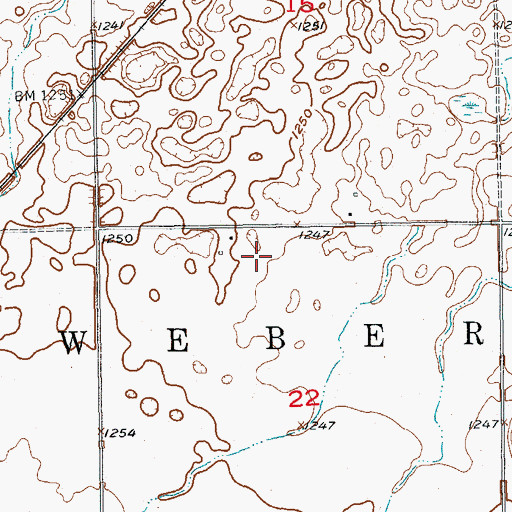 Topographic Map of Township of Weber, ND