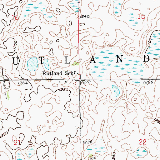 Topographic Map of Township of Rutland, ND