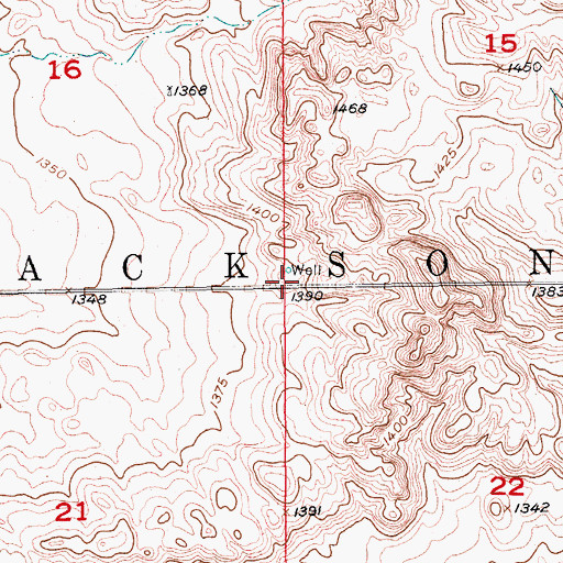 Topographic Map of Township of Jackson, ND