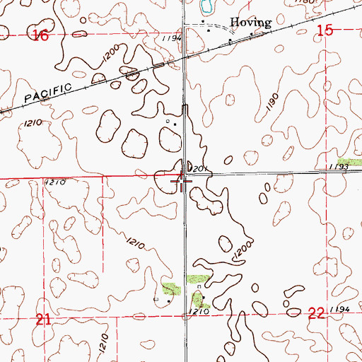 Topographic Map of Township of Willey, ND