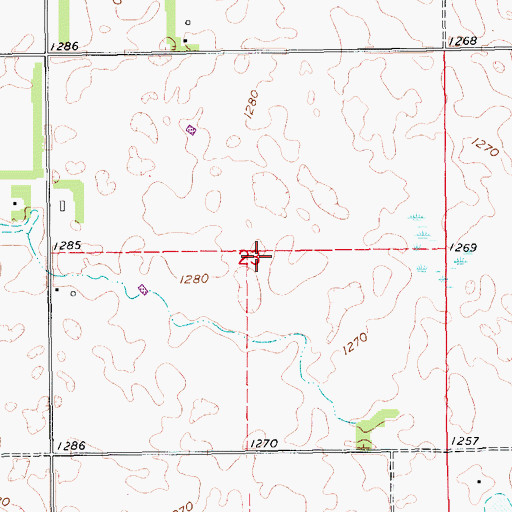 Topographic Map of Township of Millsburgh, ND