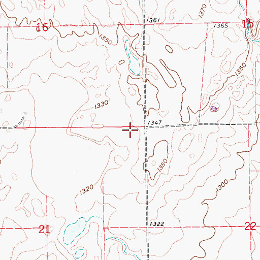 Topographic Map of Township of Whitestone Hill, ND