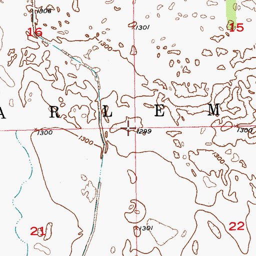 Topographic Map of Township of Harlem, ND