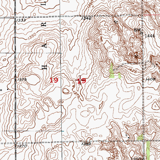 Topographic Map of Township of Pleasant View, ND