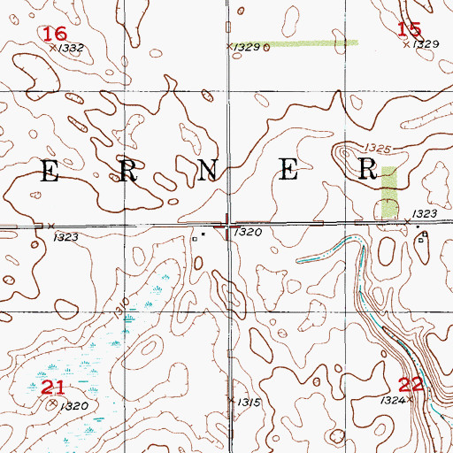 Topographic Map of Township of Verner, ND