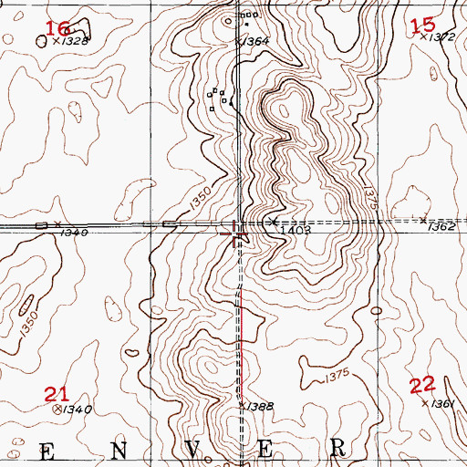 Topographic Map of Township of Denver, ND