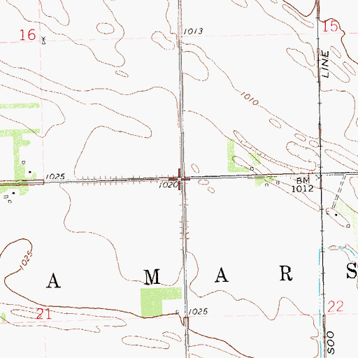 Topographic Map of Township of LaMars, ND