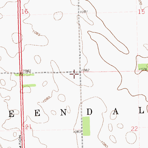 Topographic Map of Township of Greendale, ND