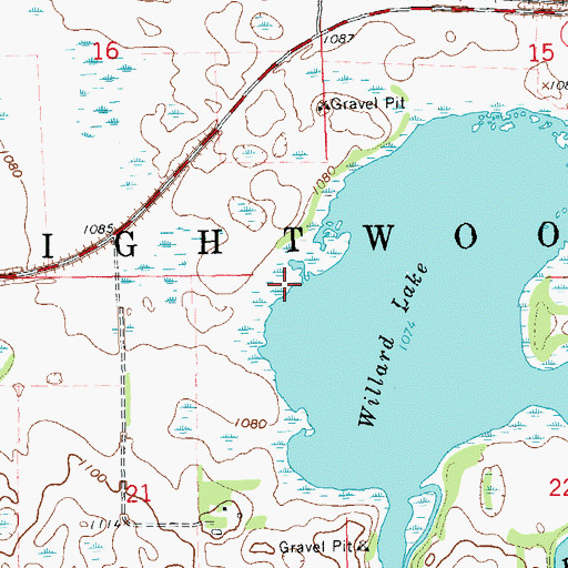 Topographic Map of Township of Brightwood, ND