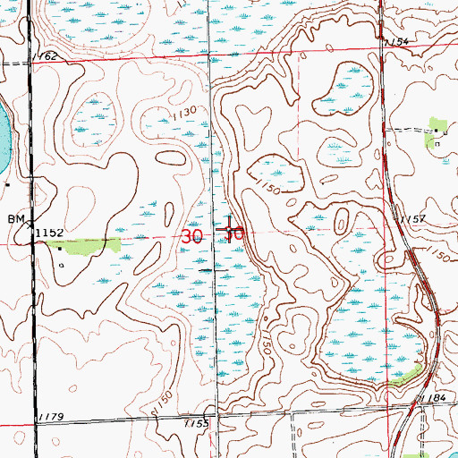 Topographic Map of Township of Park, ND