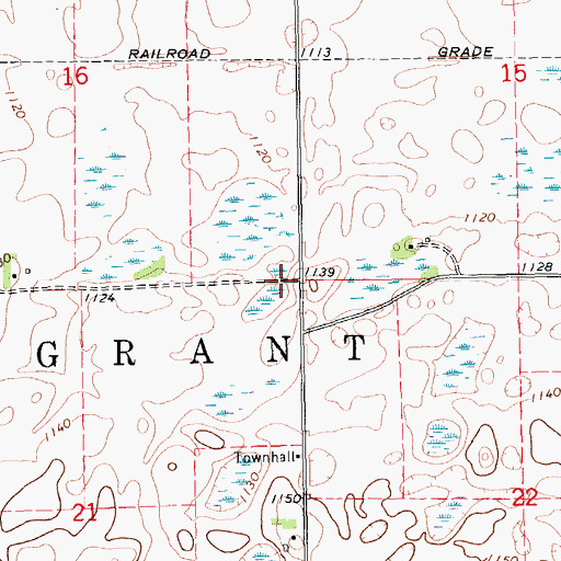 Topographic Map of Township of Grant, ND