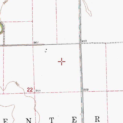 Topographic Map of Township of Center, ND