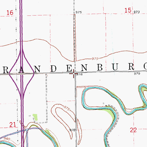 Topographic Map of Township of Brandenburg, ND