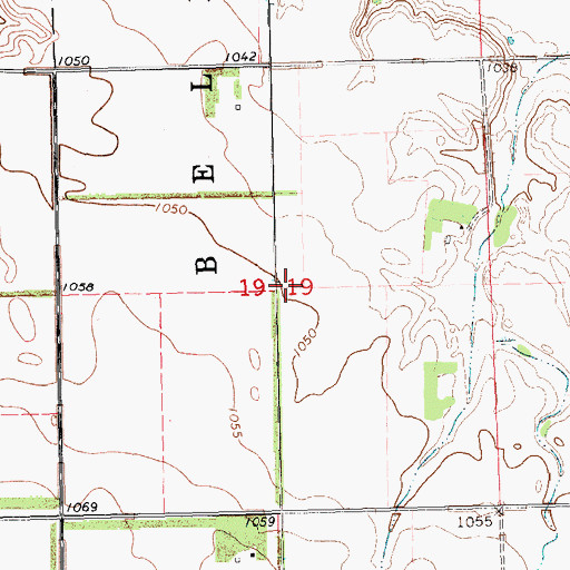 Topographic Map of Township of Belford (historical), ND