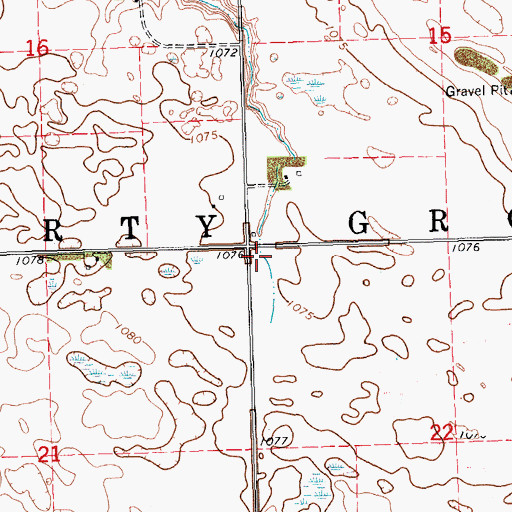 Topographic Map of Township of Liberty Grove, ND