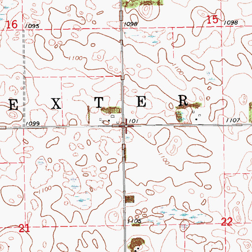 Topographic Map of Township of Dexter, ND