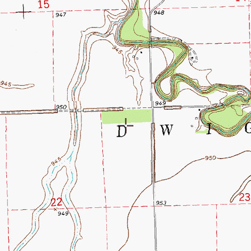 Topographic Map of Township of Dwight, ND