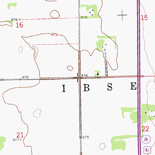 Topographic Map of Township of Ibsen, ND