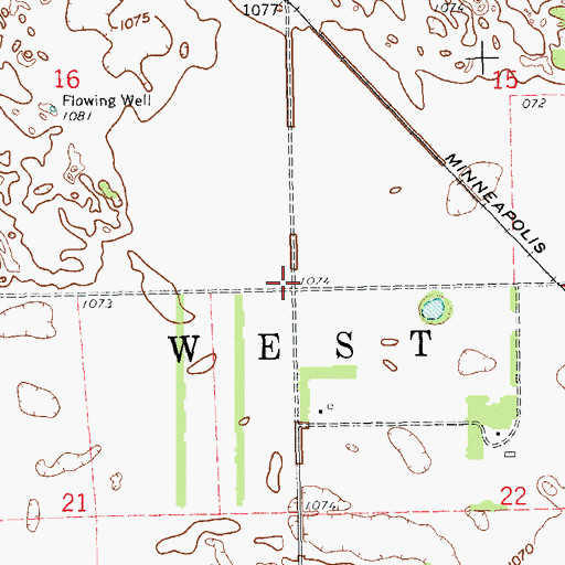 Topographic Map of Township of West End, ND