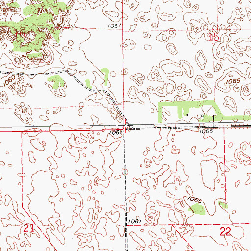 Topographic Map of Township of Sheyenne, ND