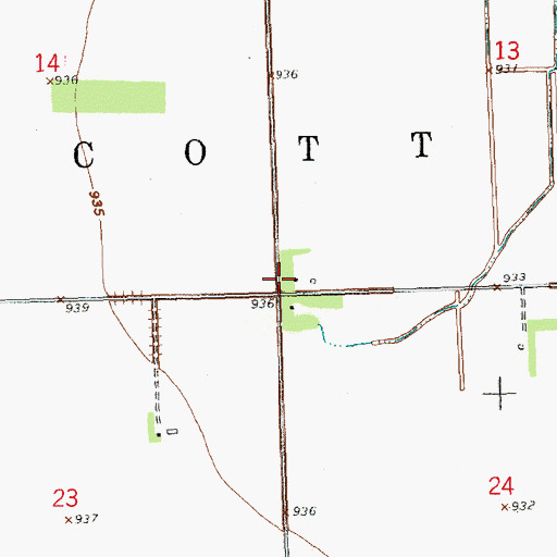 Topographic Map of Township of Walcott, ND