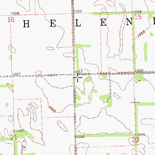 Topographic Map of Township of Helendale, ND