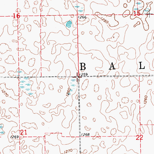 Topographic Map of Township of Bale, ND