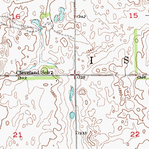 Topographic Map of Township of Isley, ND