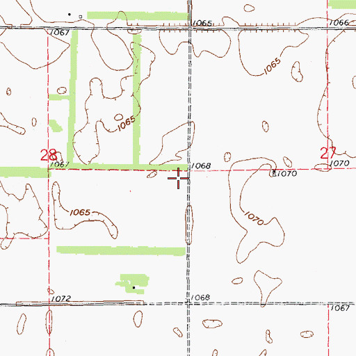 Topographic Map of Township of Shenford, ND