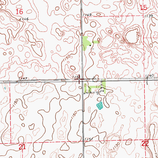 Topographic Map of Township of Casey, ND