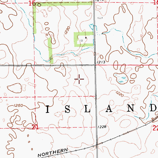 Topographic Map of Township of Island Park, ND