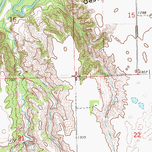 Topographic Map of Township of Springer, ND