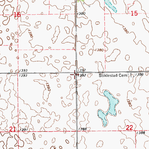 Topographic Map of Township of Fort Ransom, ND