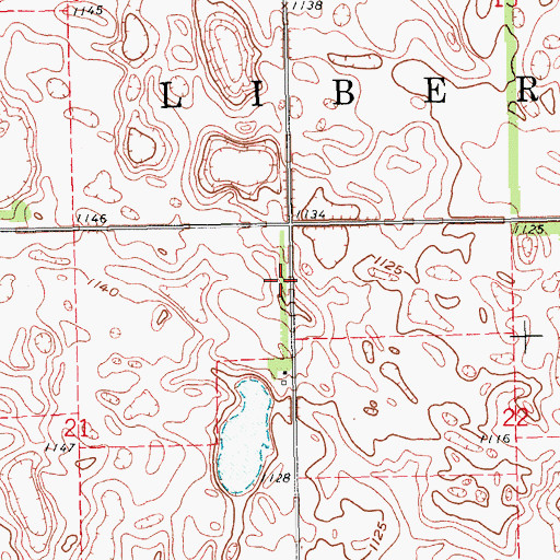 Topographic Map of Township of Liberty, ND