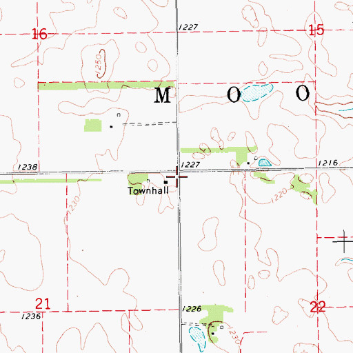 Topographic Map of Township of Moore, ND