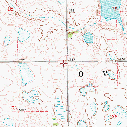 Topographic Map of Township of Ovid, ND