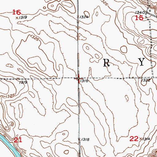 Topographic Map of Township of Ryan, ND