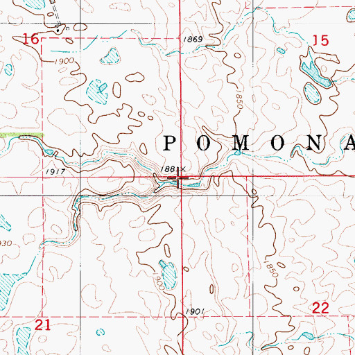 Topographic Map of Township of Pomona View, ND