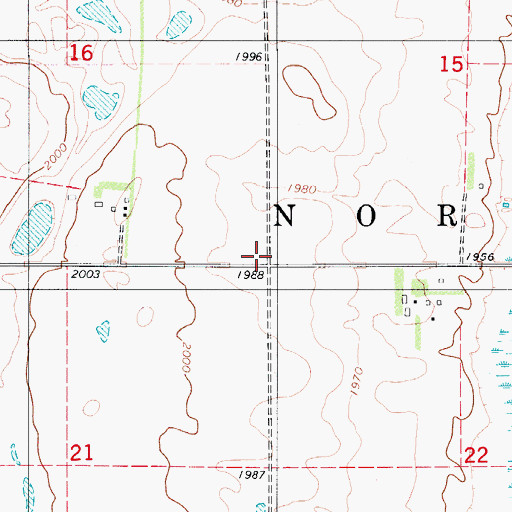 Topographic Map of Township of Norden, ND