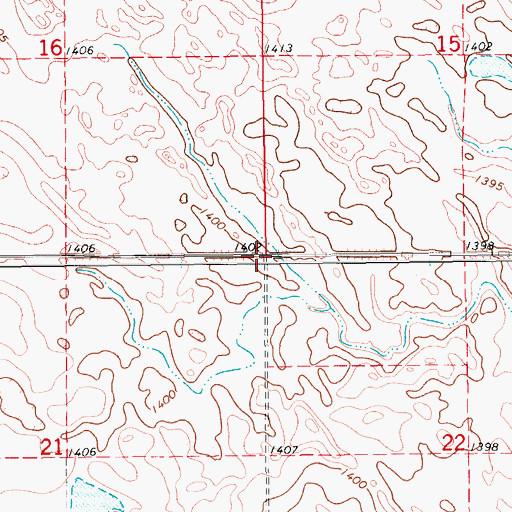 Topographic Map of Township of Black Loam, ND