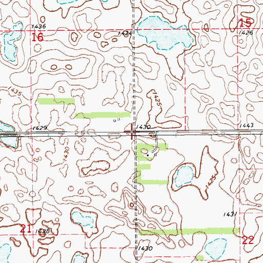Topographic Map of Township of Gladstone, ND