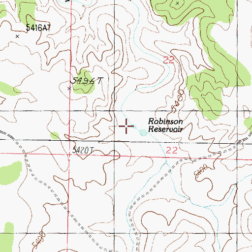 Topographic Map of Robinson Reservoir, AZ